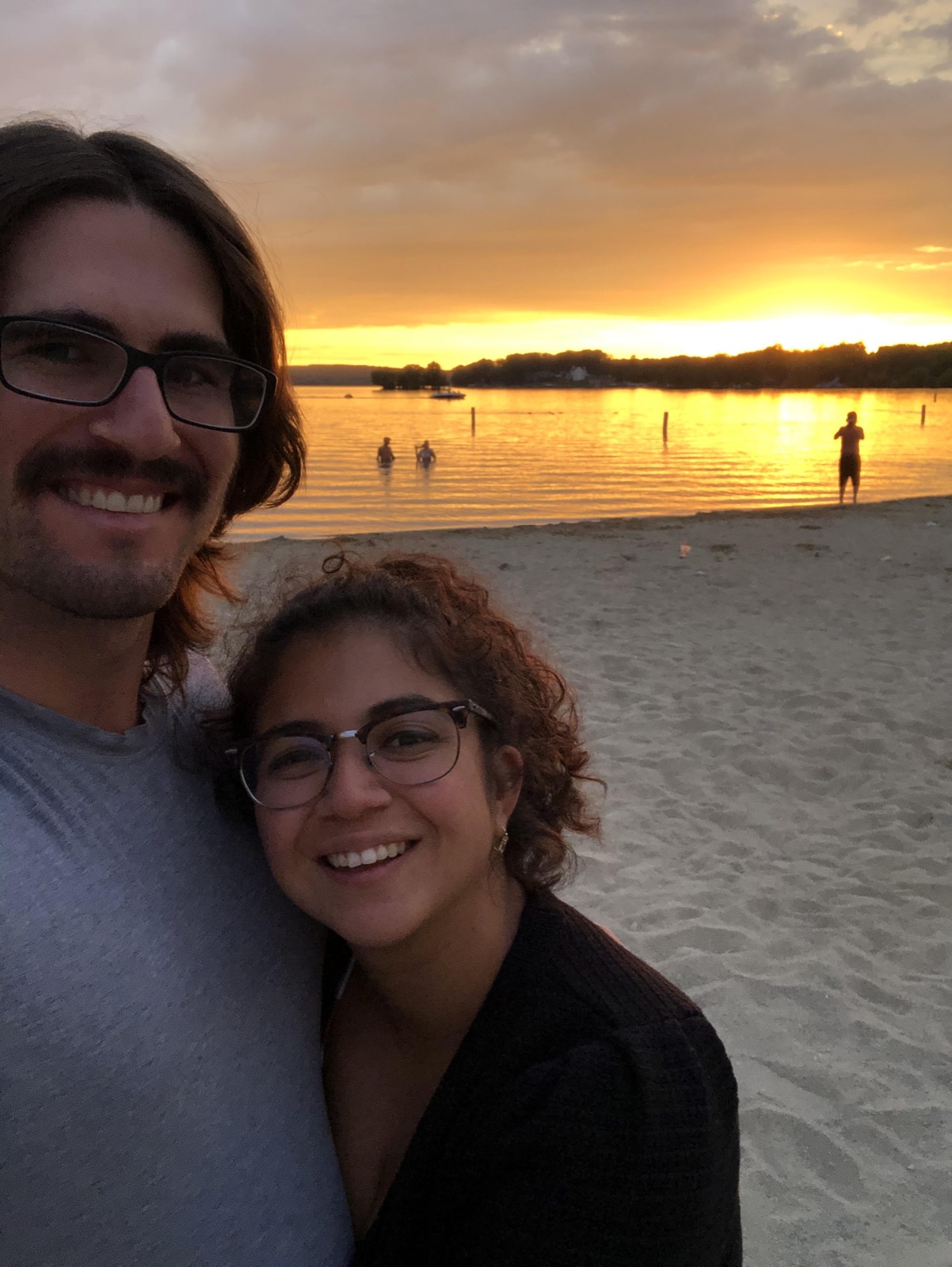 Evan and Joselyn at sunset by the lake