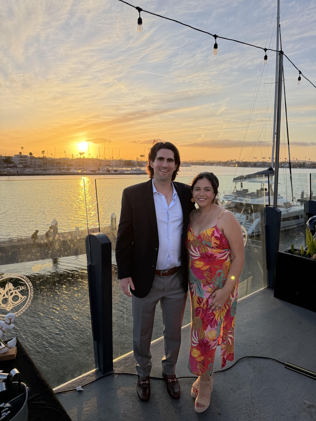 Evan and Joselyn at sunset by the marina